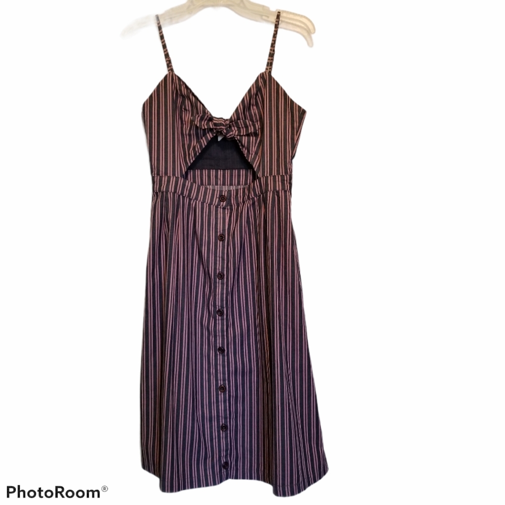 Anthropologie Movint Tie Front Midi Dress
